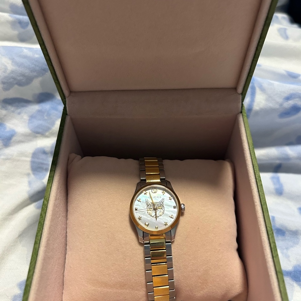 Gucci G-Timeless Feline Opal Bracelet Watch